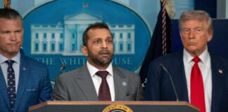 A press conference at the White House with officials speaking