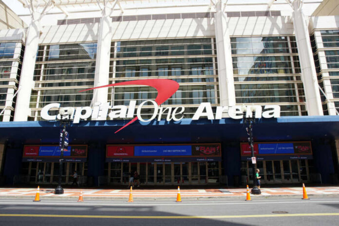 Exterior view of Capital One Arena in Washington D.C.