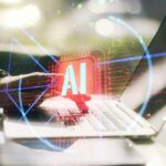 Top AI Firms Gain Access to Classified Secrets A hand interacting with a laptop displaying an AI symbol