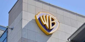 Warner Bros logo displayed on a building exterior