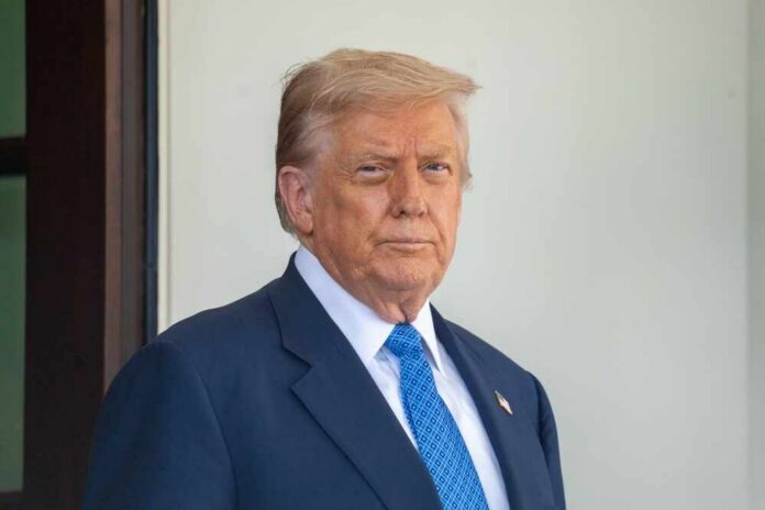 Washington,Dc,,United,States,,August,9,2025:,President,Trump,Welcomes A man in a suit with a serious expression standing outdoors