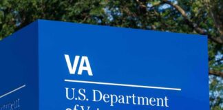 VA sign for U.S. Department of Veterans Affairs