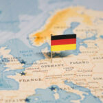 War Economy Switch Flips In Berlin Map of Europe with a small German flag pin marking Germany