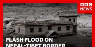 Hundreds missing after deadly flash flood on Nepal-Tibet border | BBC News