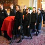 Norway royals carry late King Harald V's coffin to chapel