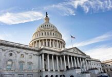 Broken AI Drafts Jam Legislation United States Capitol building under a blue sky