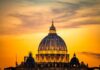 St. Peter's Basilica dome at sunset