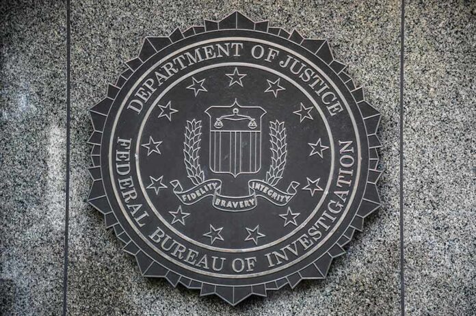 FBI seal mounted on a granite wall