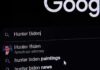 computer screen showing a search engine query with suggestions