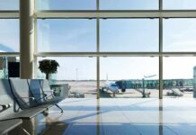 Airport Lockdown Over Phantom ‘Drone’ Airport terminal with plane at gate viewed through large windows