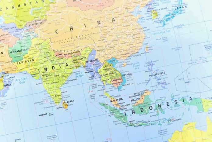Political map of South and Southeast Asia