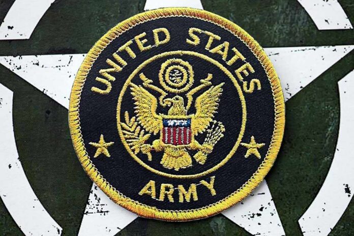 Kyiv,,Ukraine,-,October,7,,2025,United,States,Army,Patch United States Army embroidered patch on a green star background